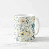 Soft Meadow Daisy Watercolor コーヒーマグカップ (正面右)
