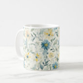 Soft Meadow Daisy Watercolor コーヒーマグカップ (正面左)