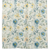 Soft Meadow Daisy Watercolor シャワーカーテン (正面)