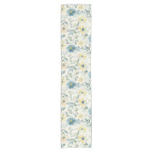 Soft Meadow Daisy Watercolor ショートテーブルランナー (正面)