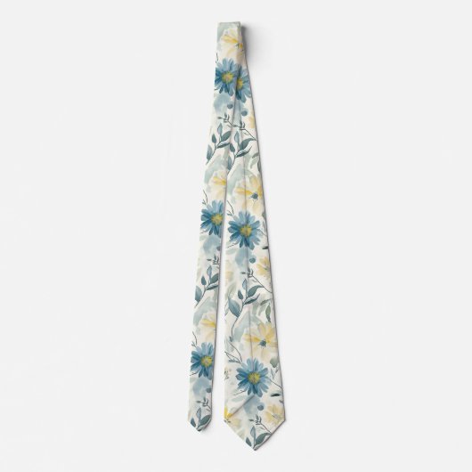 Soft Meadow Daisy Watercolor ネクタイ (裏面)