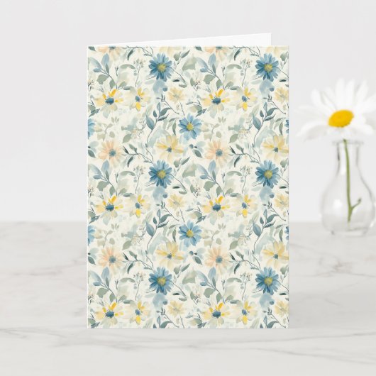 Soft Meadow Daisy Watercolor Encouragement カード (小さな植物)