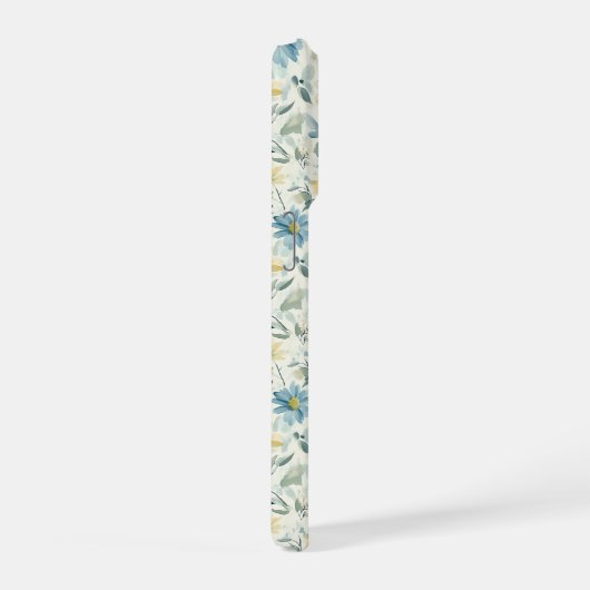 Soft Meadow Daisy Watercolor iPhoneケース (右側面)