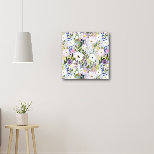 Soft Meadow Floral Watercolor キャンバスプリント