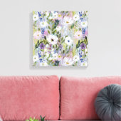 Soft Meadow Floral Watercolor キャンバスプリント (インサイチュ (リビング))