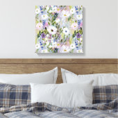 Soft Meadow Floral Watercolor キャンバスプリント (インサイチュ (寝室))