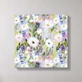 Soft Meadow Floral Watercolor キャンバスプリント (正面)
