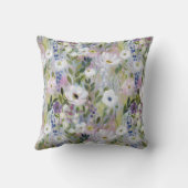 Soft Meadow Floral Watercolor クッション (裏面)