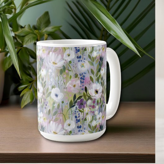 Soft Meadow Floral Watercolor コーヒーマグカップ