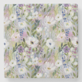 Soft Meadow Floral Watercolor ストーンコースター