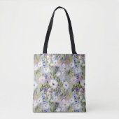 Soft Meadow Floral Watercolor トートバッグ (正面)