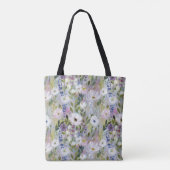 Soft Meadow Floral Watercolor トートバッグ (裏面)