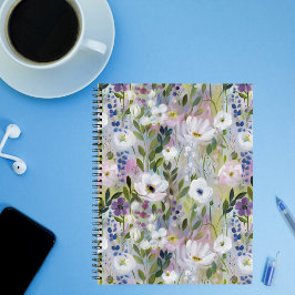 Soft Meadow Floral Watercolor ノートブック