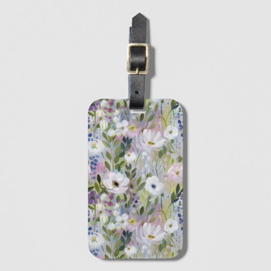 Soft Meadow Floral Watercolor ラゲッジタグ (正面縦)