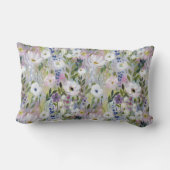Soft Meadow Floral Watercolor ランバークッション (裏面)