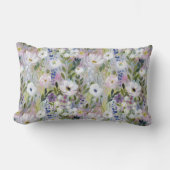 Soft Meadow Floral Watercolor ランバークッション (正面)
