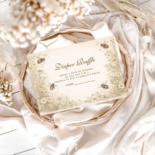 Soft Meadow Honey Bee Diapper Raffle エンクロージャーカード