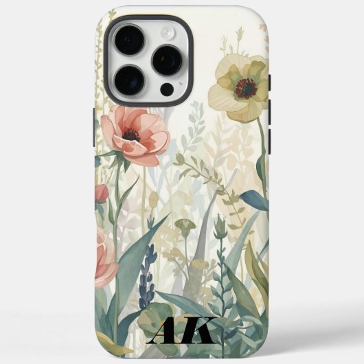 Soft Meadow Impression – Watercolor Botanical Wall Case-Mate iPhoneケース (裏面)