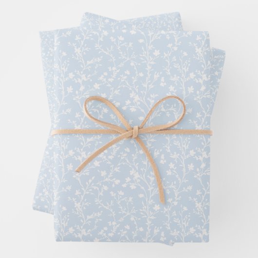 Soft Meadow Neutral - Powder Blue ラッピングペーパーシート (インサイチュ)