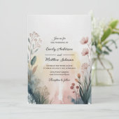 Soft Meadow Watercolor Floral Wedding Invitation 招待状 (スタンド正面)