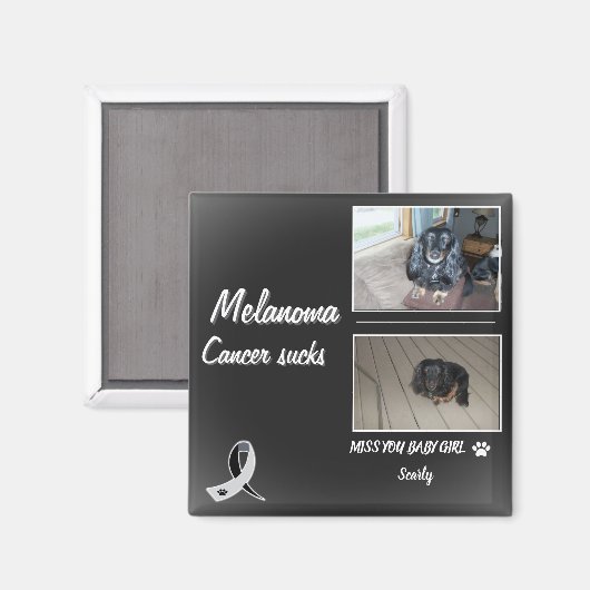 Soft Melanoma Pet Loss Tribute Layout マグネット (正面/裏面)