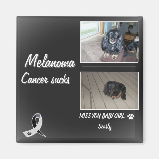 Soft Melanoma Pet Loss Tribute Layout マグネット (正面)