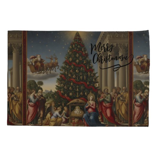 Soft Microfiber Nativity Christmas Pillowcase 枕カバー (裏面)