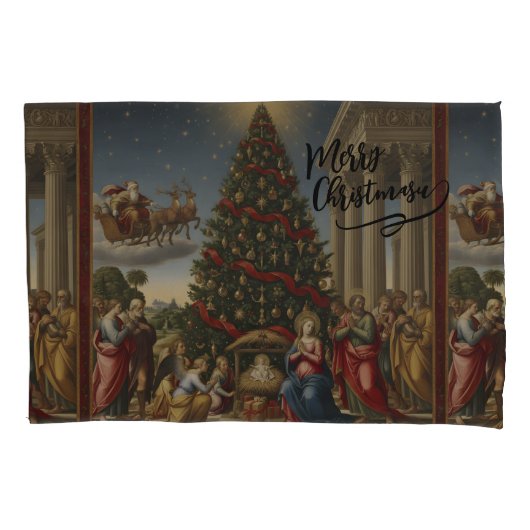 Soft Microfiber Nativity Christmas Pillowcase 枕カバー (正面)