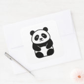 Soft Minimal Panda Illustration スクエアシール (封筒)