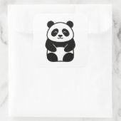 Soft Minimal Panda Illustration スクエアシール (バッグ)