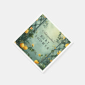 Soft Mint Citrus Baby Shower スタンダードカクテルナプキン (角)