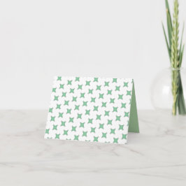 Soft Mint Cross-Star Pattern Thank You Card サンキューカード