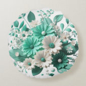 Soft mint Floral round cushion for Cozy Spaces ラウンドクッション (裏面)