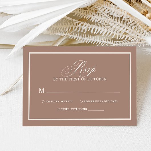 Soft Mocha Taupe | Luxe Neutral Wedding 出欠カード