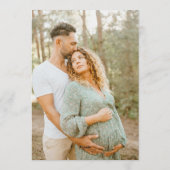 Soft Modern Neutral Floral Baby Shower Photo 招待状 (裏面)