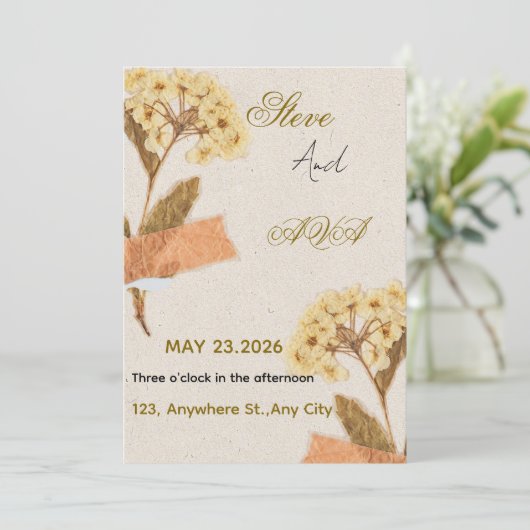 Soft Modern Wedding Invitation – Simple & Elegant  招待状 (スタンド正面)