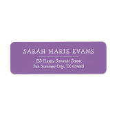 Soft Muted Lavender Stylish Return Address Labels ラベル (正面)