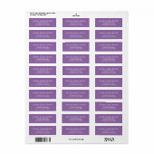 Soft Muted Lavender Stylish Return Address Labels ラベル (フルシート)