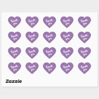 Soft Muted Lavender Thank You Heart Sticker ハートシール