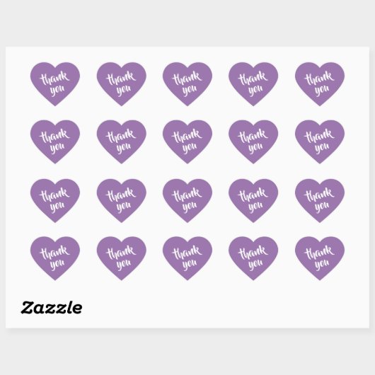 Soft Muted Lavender Thank You Heart Sticker ハートシール (シート)