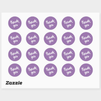 Soft Muted Lavender Thank You  Round Sticker ラウンドシール