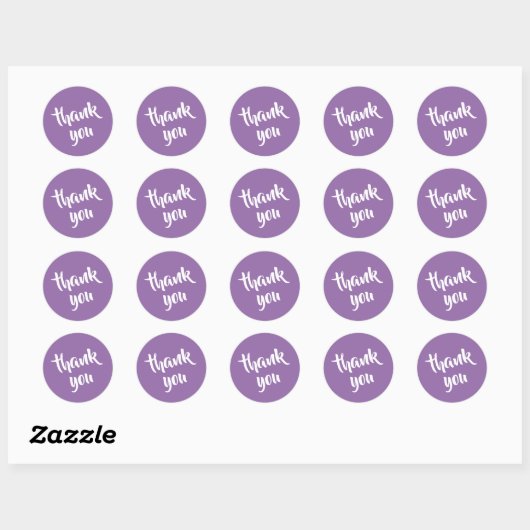 Soft Muted Lavender Thank You  Round Sticker ラウンドシール (シート)