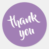 Soft Muted Lavender Thank You  Round Sticker ラウンドシール (正面)