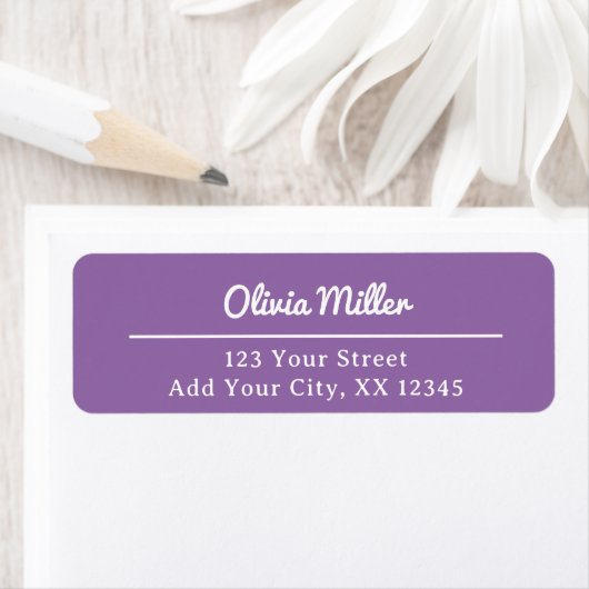 Soft Muted Lavender Trendy Address Label ラベル (インサイチュ)