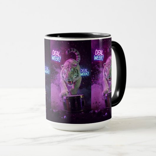 Soft Neon Strength – Tiger Mug マグカップ (正面右)