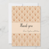 Soft Neutral Art Deco Thank You Card (Custom Text) サンキューカード (正面)
