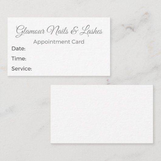 Soft Neutral Beauty Salon/Wellness Parlor  予約カード (正面/裏面)