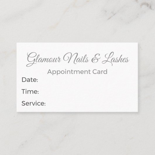 Soft Neutral Beauty Salon/Wellness Parlor 予約カード (正面)