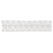 Soft Neutral Boho Floral Botanical Spring Pattern ショートテーブルランナー (横)