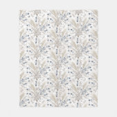 Soft Neutral Boho Floral Botanical Spring Pattern フリースブランケット (正面)